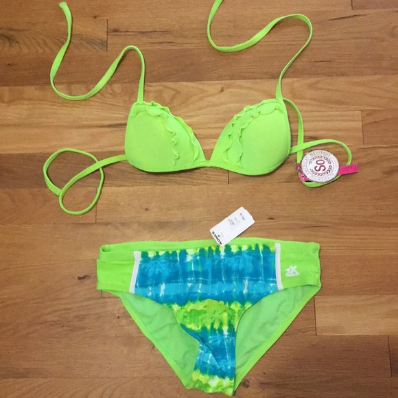 neon lime green bathing suit